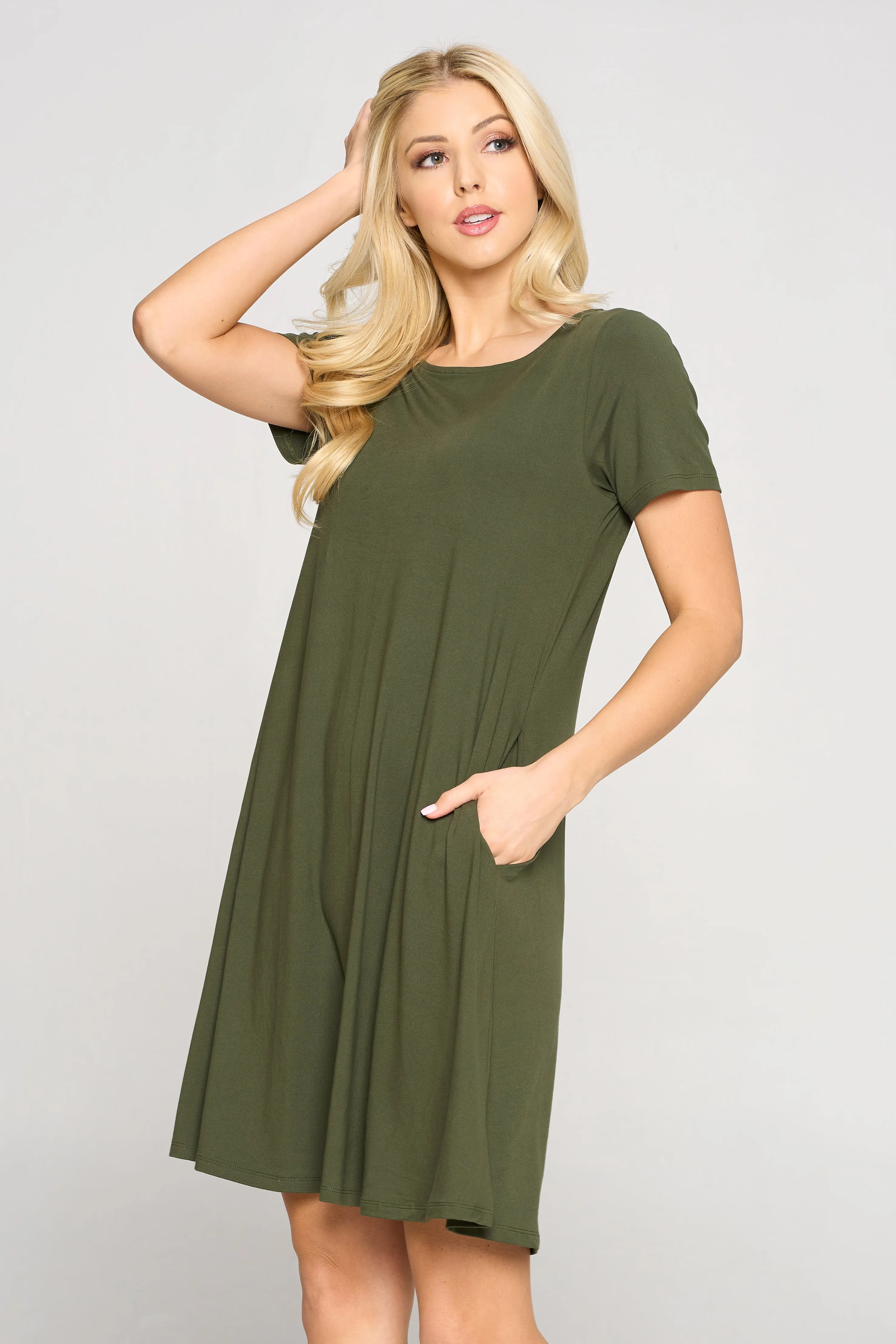 Basic A-Line Short Sleeve Dress