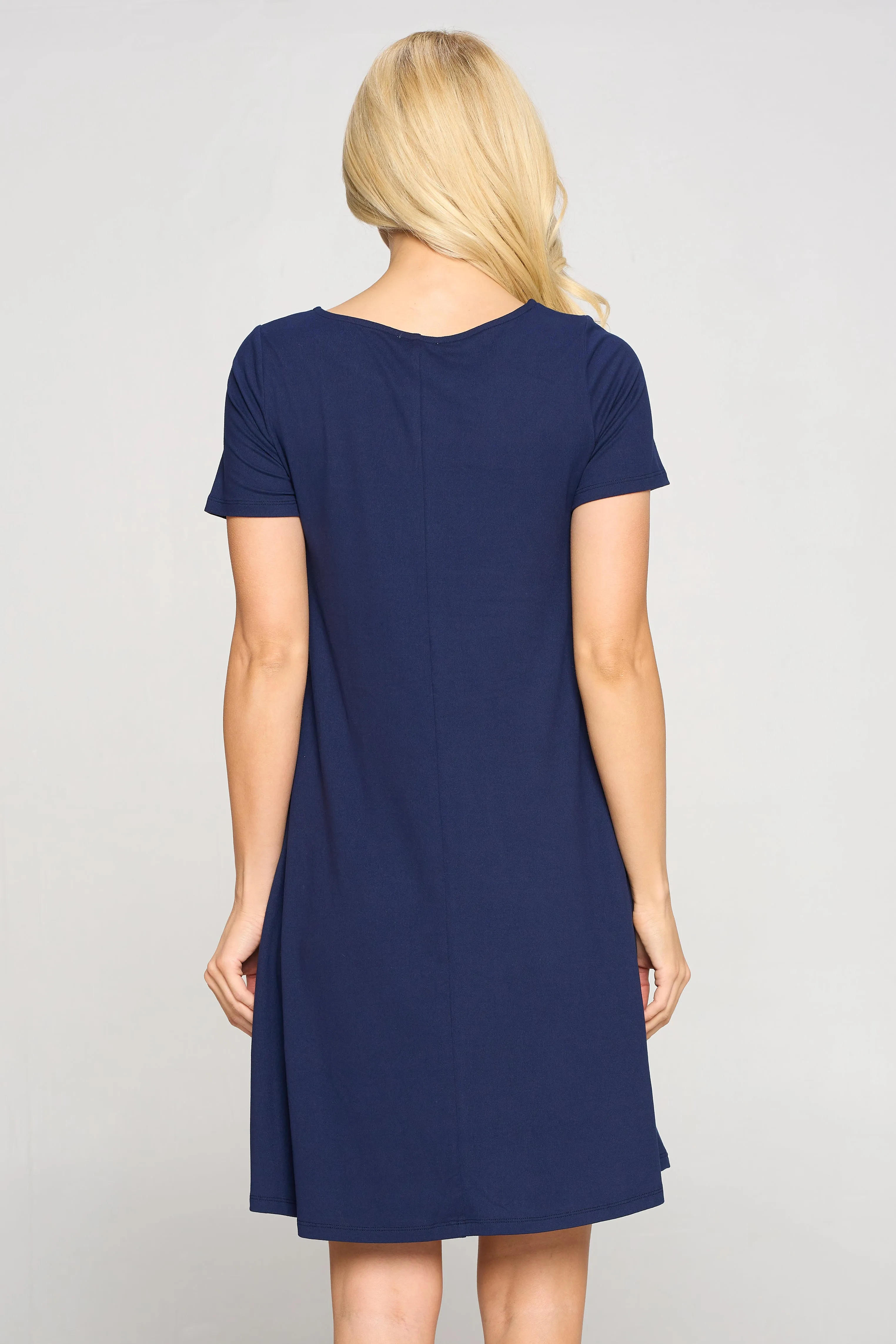 Basic A-Line Short Sleeve Dress